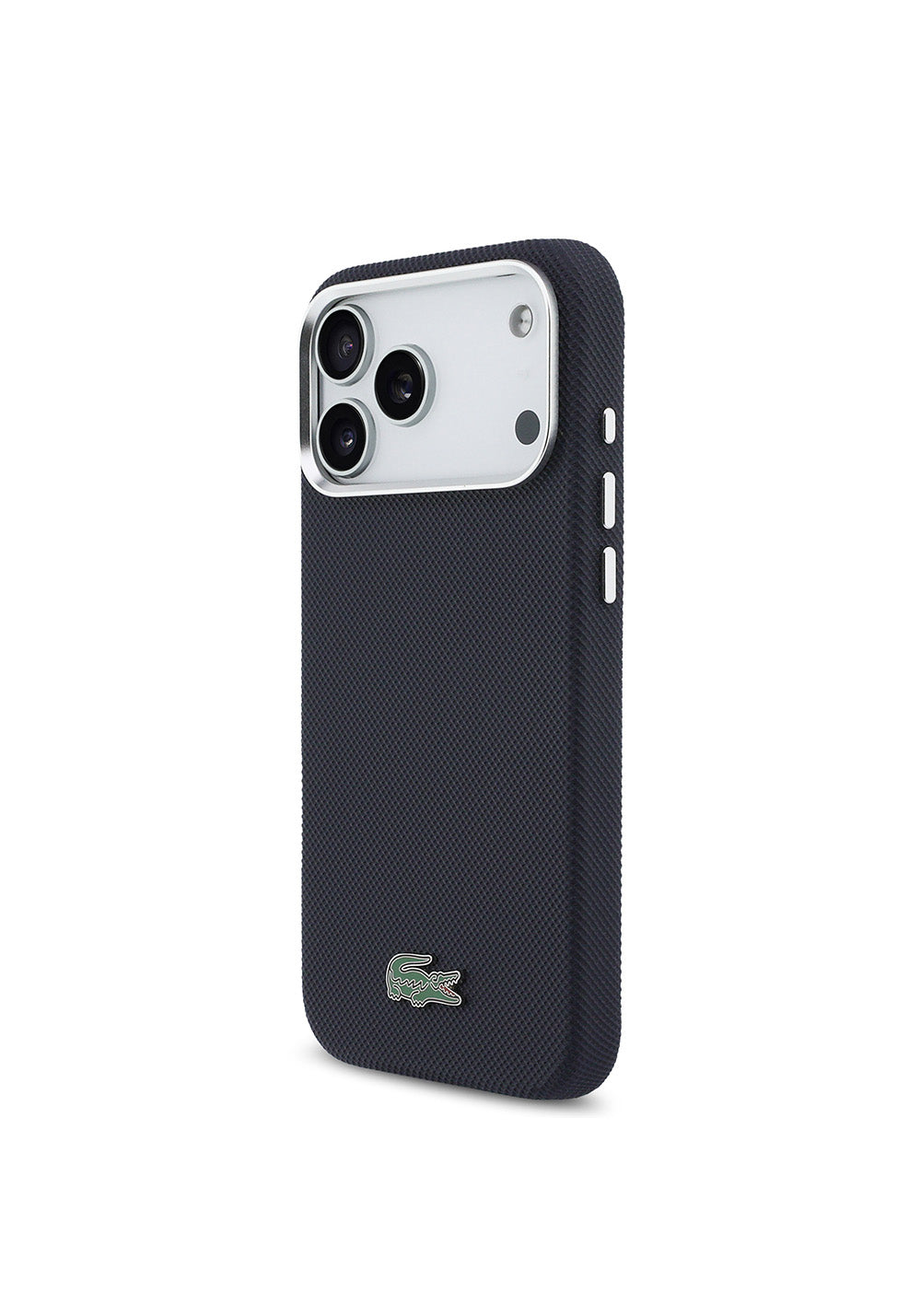 Apple iPhone 17 Pro Max Kılıf Lacoste Orijinal Lisanslı M-Safe Şarj Özellikli PVC Pike Desenli Arka Yüzey İkonik Timsah Dokuma Logolu Kapak
