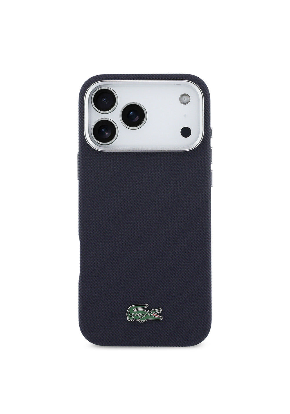 Apple iPhone 17 Pro Max Kılıf Lacoste Orijinal Lisanslı M-Safe Şarj Özellikli PVC Pike Desenli Arka Yüzey İkonik Timsah Dokuma Logolu Kapak