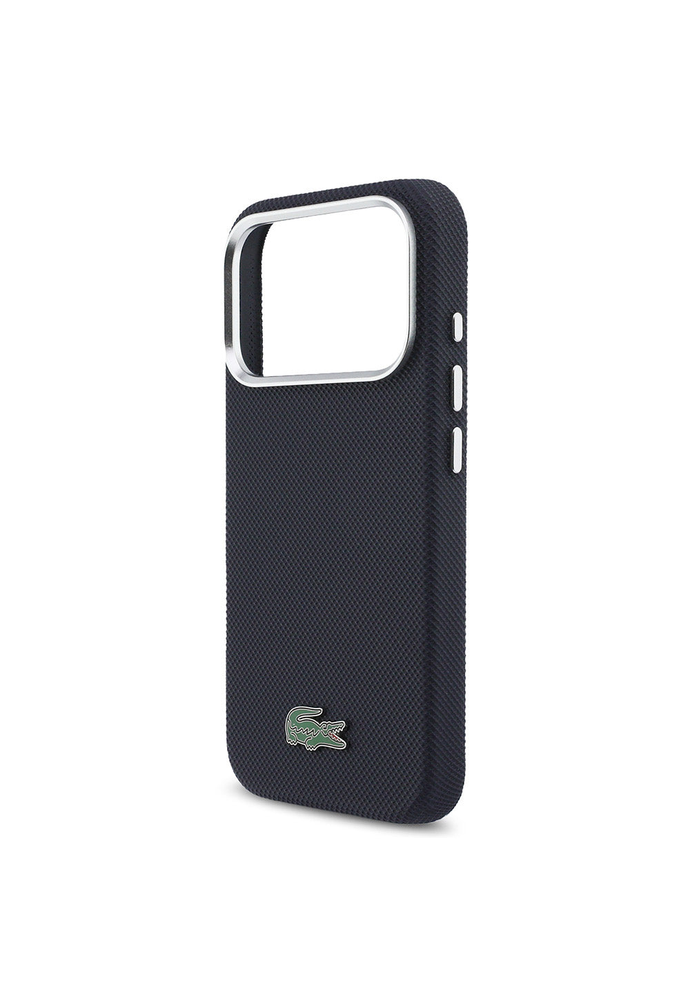 Apple iPhone 17 Pro Max Kılıf Lacoste Orijinal Lisanslı M-Safe Şarj Özellikli PVC Pike Desenli Arka Yüzey İkonik Timsah Dokuma Logolu Kapak