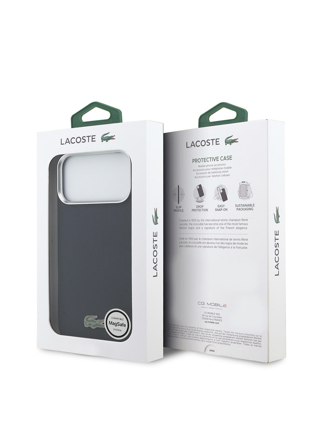 Apple iPhone 17 Pro Max Kılıf Lacoste Orijinal Lisanslı M-Safe Şarj Özellikli PVC Pike Desenli Arka Yüzey İkonik Timsah Dokuma Logolu Kapak