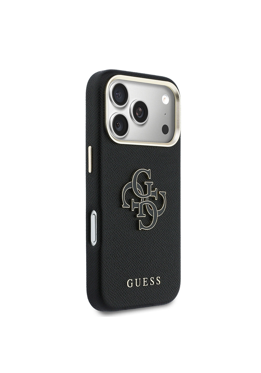 Apple iPhone 17 Pro Kılıf Guess Orijinal Lisanslı 4G Büyük Metal Kamera Çerçeveli PU Deri Resin Kapak