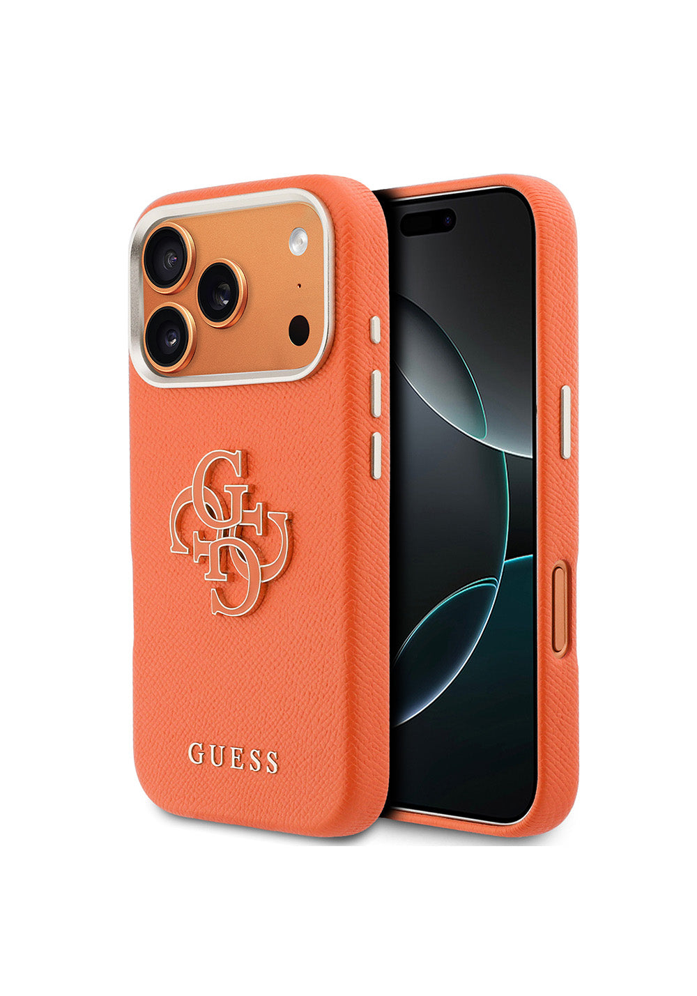 Apple iPhone 17 Pro Kılıf Guess Orijinal Lisanslı 4G Büyük Metal Kamera Çerçeveli PU Deri Resin Kapak