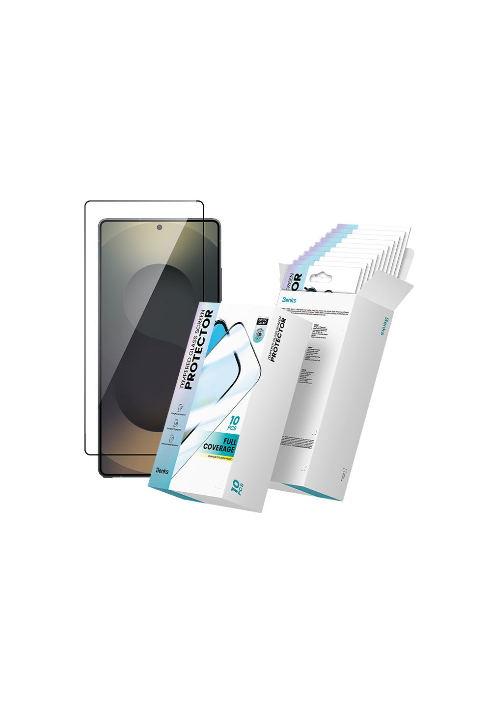 Galaxy S26 Ultra Hidrofobik Ve Oleofobik Özellikli Benks 0.3mm Air Shield Ekran Koruyucu 10'lu Paket