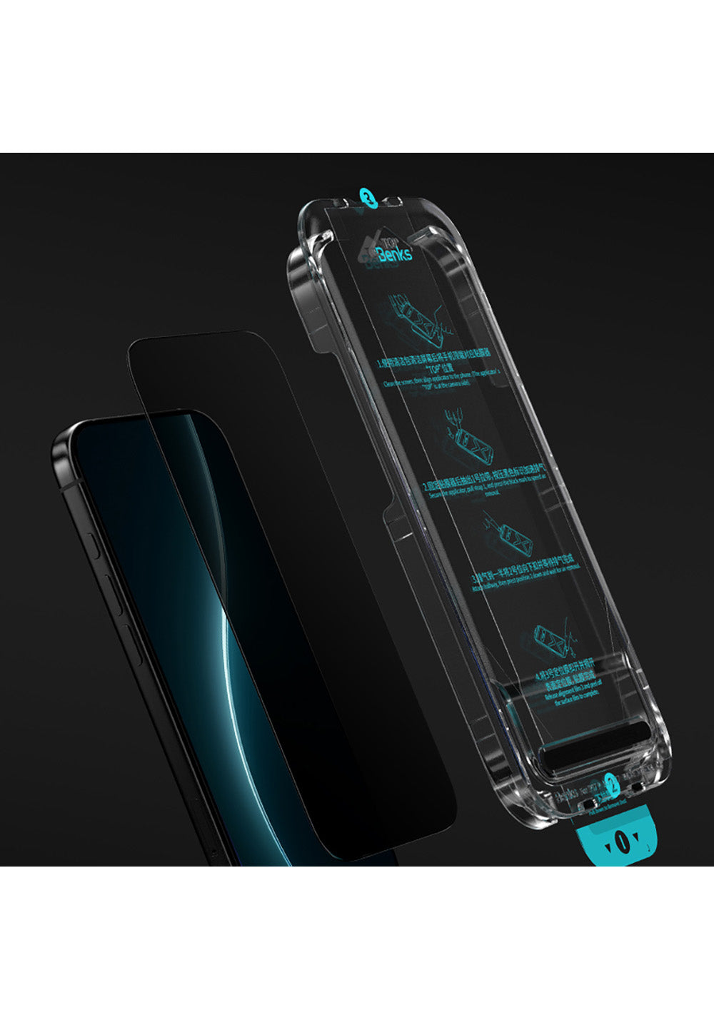 Apple iPhone 17 Pro Max Benks Glass Warrior Privacy HD 0.3mm Cam Ekran Koruyucu 10'lu Paket