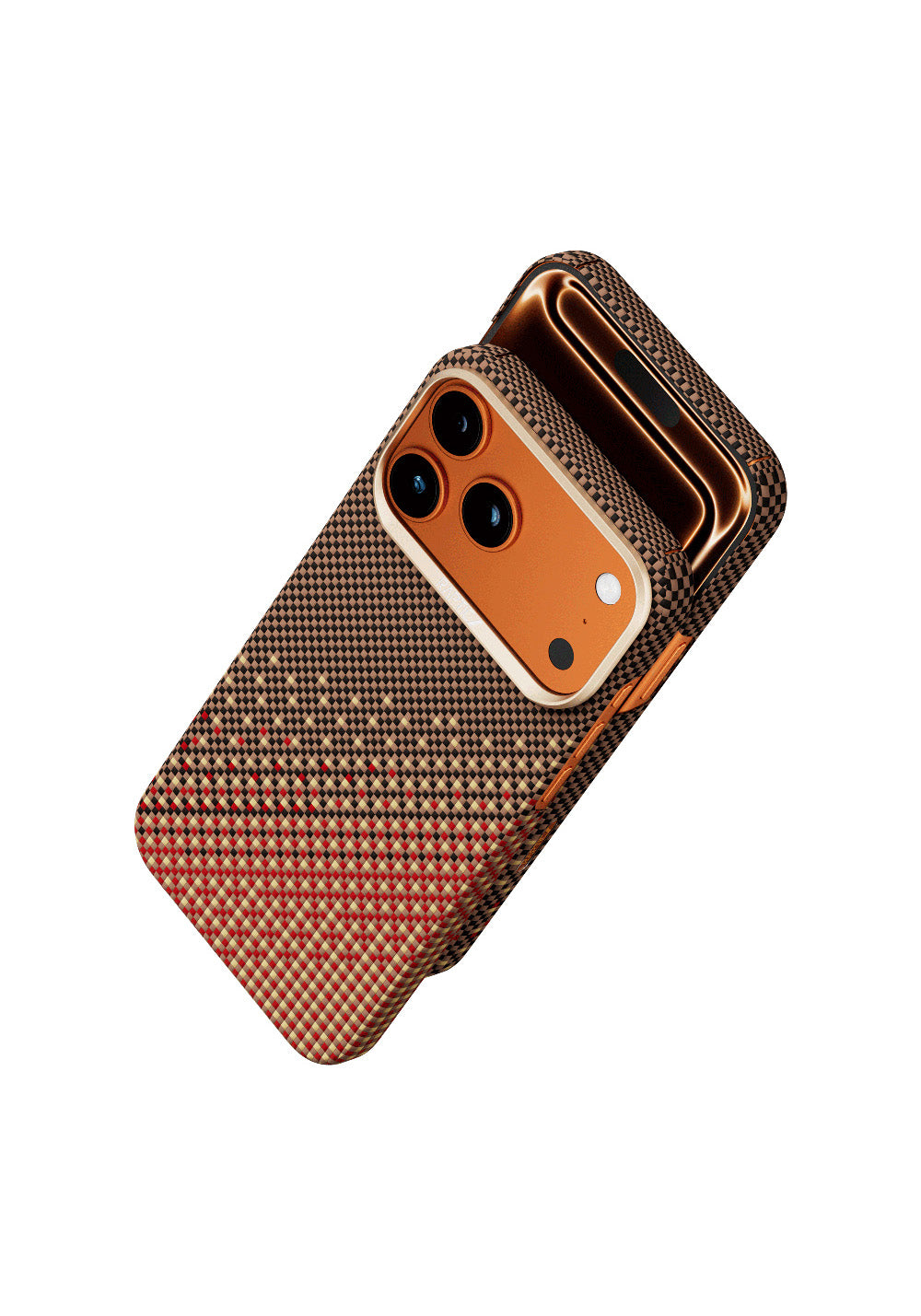 Apple iPhone 17 Pro Kılıf Manyetik Şarj Uyumlu Raptic Aramid Skin Serenity Serisi Karbon Kapak
