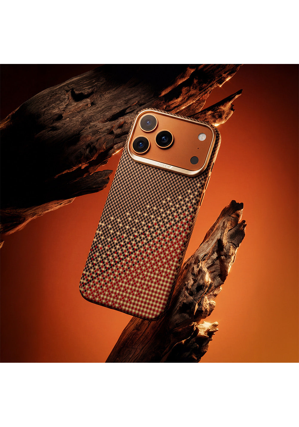 Apple iPhone 17 Pro Max Kılıf Manyetik Şarj Uyumlu Raptic Aramid Skin Serenity Serisi Karbon Kapak