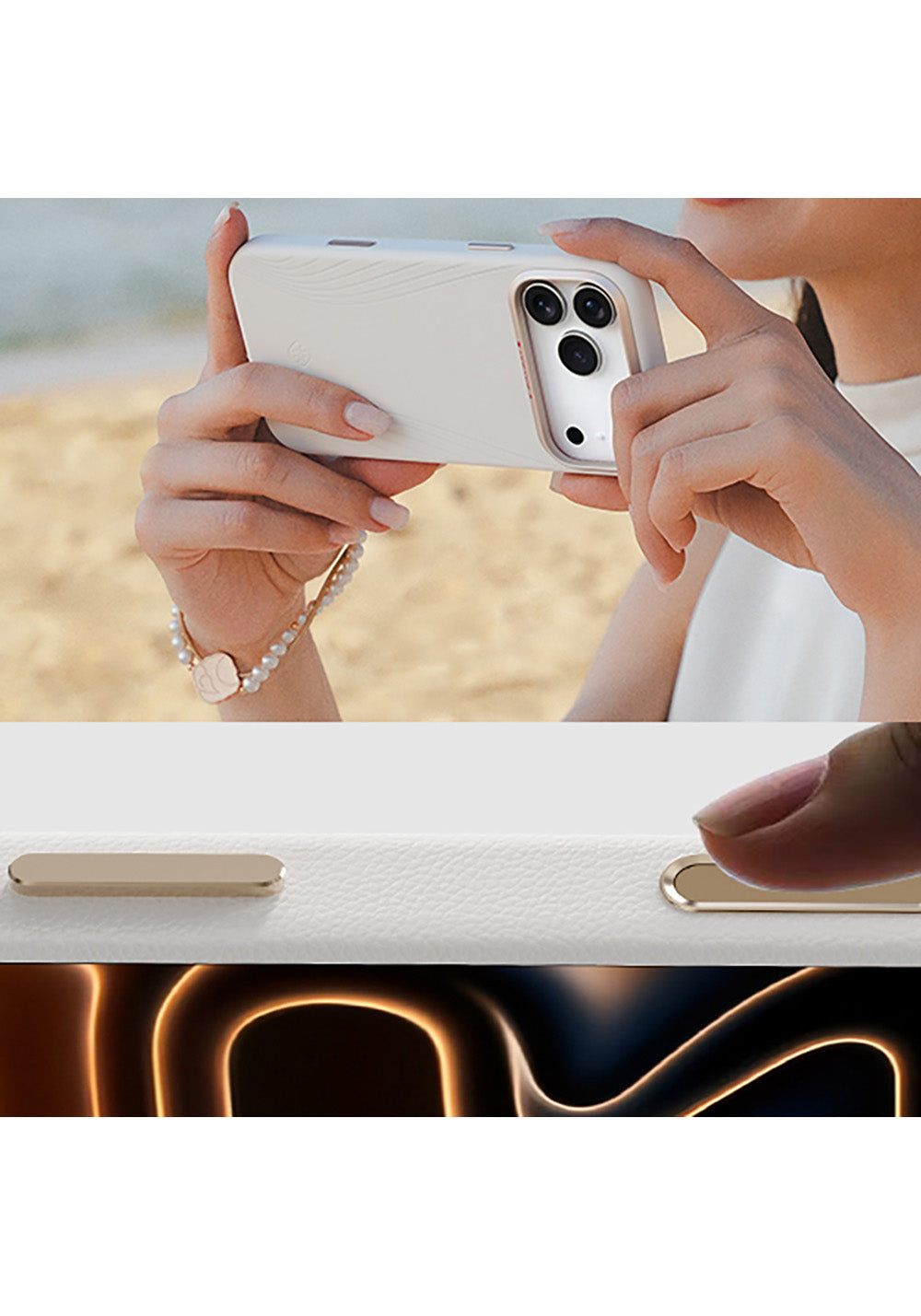 Apple iPhone 17 Pro Max Kılıf M-Safe Şarj Özellikli Çizgili Udemos Freedom Serisi Kapak