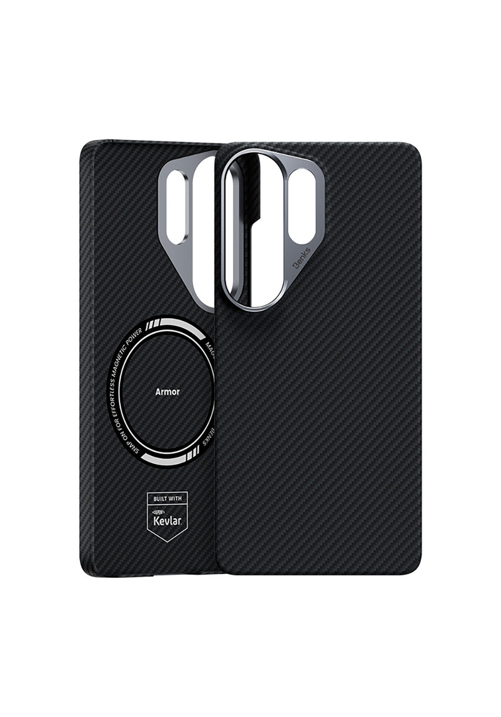 Galaxy S26 Ultra Kılıf Benks Manyetik Şarj Uyumlu Magnetik ArmorAir 600D Kevlar Karbon Fiber Kapak