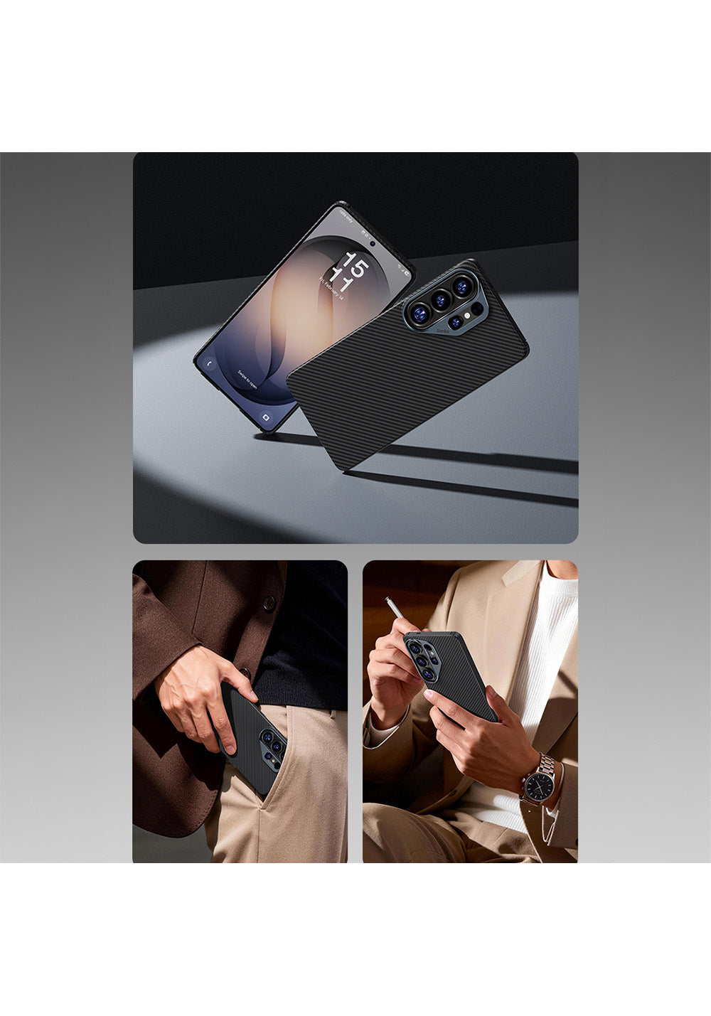 Galaxy S26 Ultra Kılıf Benks Manyetik Şarj Uyumlu Magnetik ArmorAir 600D Kevlar Karbon Fiber Kapak