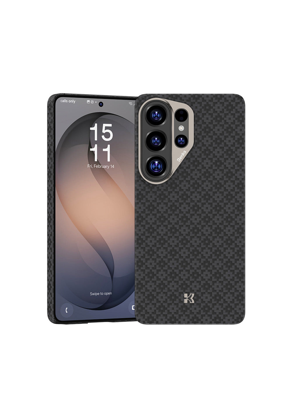 Galaxy S26 Ultra Kılıf M-Safe Şarj Özellikli Benks ArmorAir ArmorGrid Serisi Kevlar Karbon Kapak