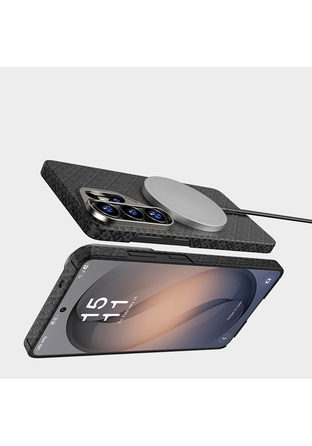 Galaxy S26 Ultra Kılıf M-Safe Şarj Özellikli Benks ArmorAir ArmorGrid Serisi Kevlar Karbon Kapak