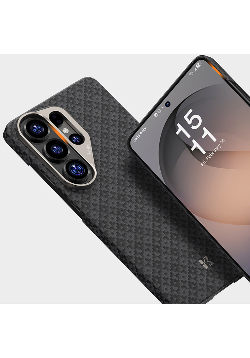 Galaxy S26 Ultra Kılıf M-Safe Şarj Özellikli Benks ArmorAir ArmorGrid Serisi Kevlar Karbon Kapak