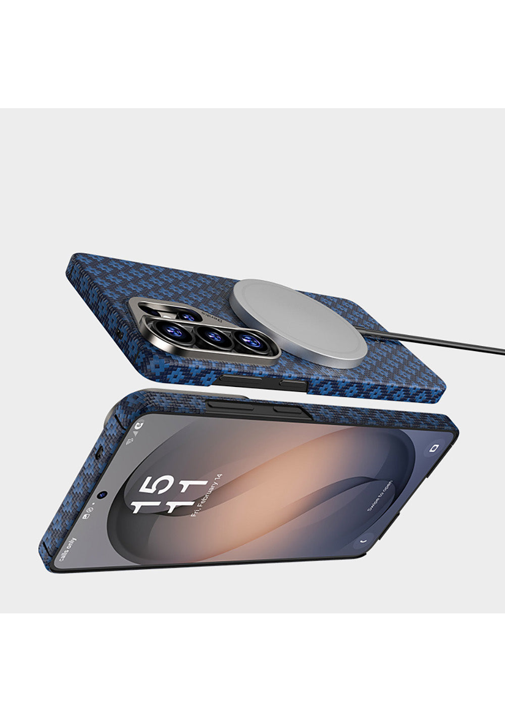 Galaxy S26 Ultra Kılıf M-Safe Şarj Özellikli Benks ArmorAir ArmorGrid Serisi Kevlar Karbon Kapak