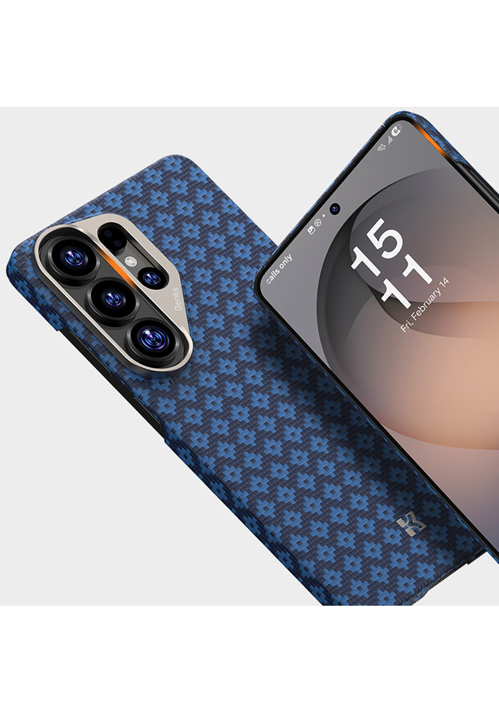 Galaxy S26 Ultra Kılıf M-Safe Şarj Özellikli Benks ArmorAir ArmorGrid Serisi Kevlar Karbon Kapak