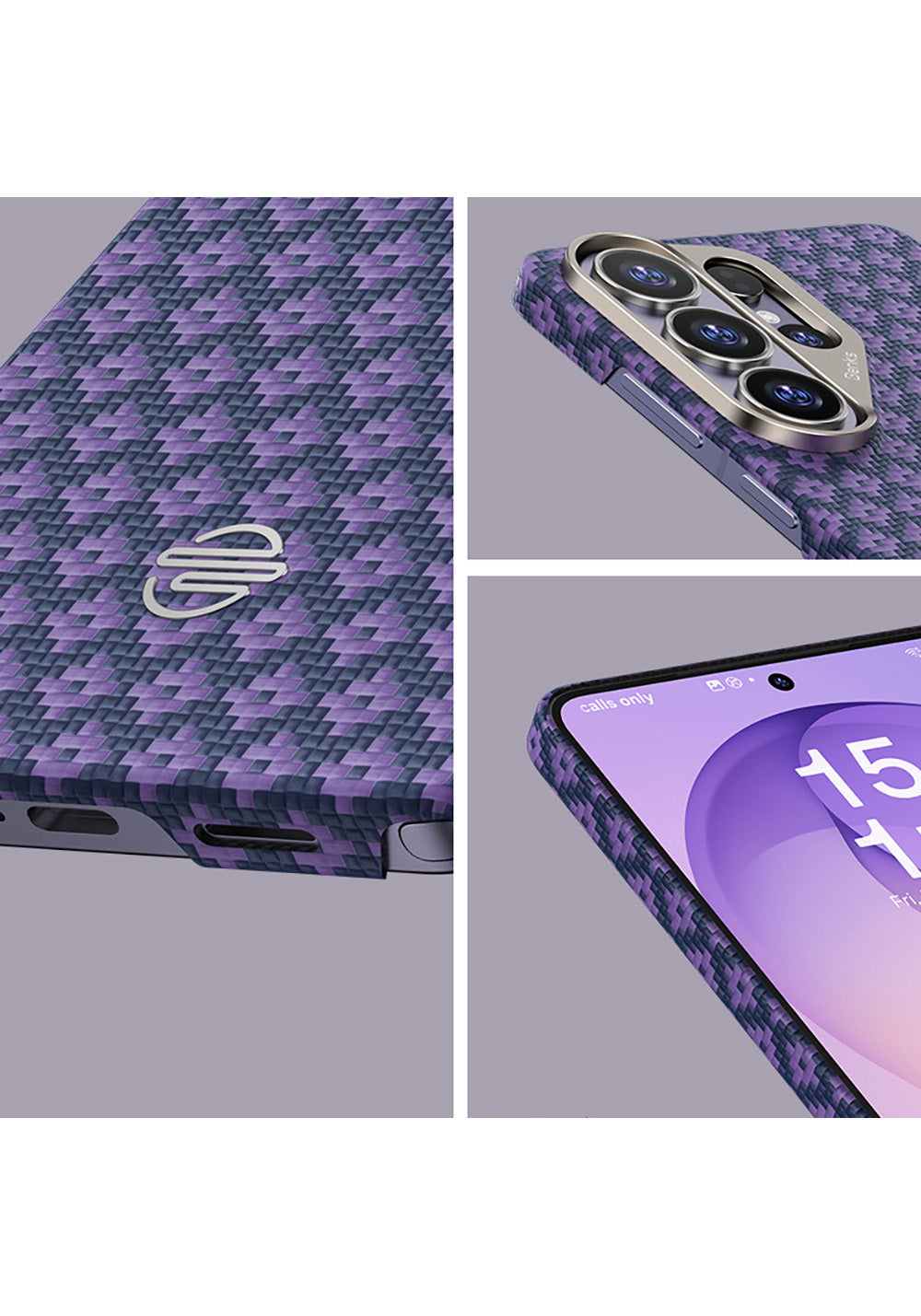 Galaxy S26 Ultra Kılıf M-Safe Şarj Özellikli Benks ArmorAir ArmorGrid Serisi Kevlar Karbon Kapak