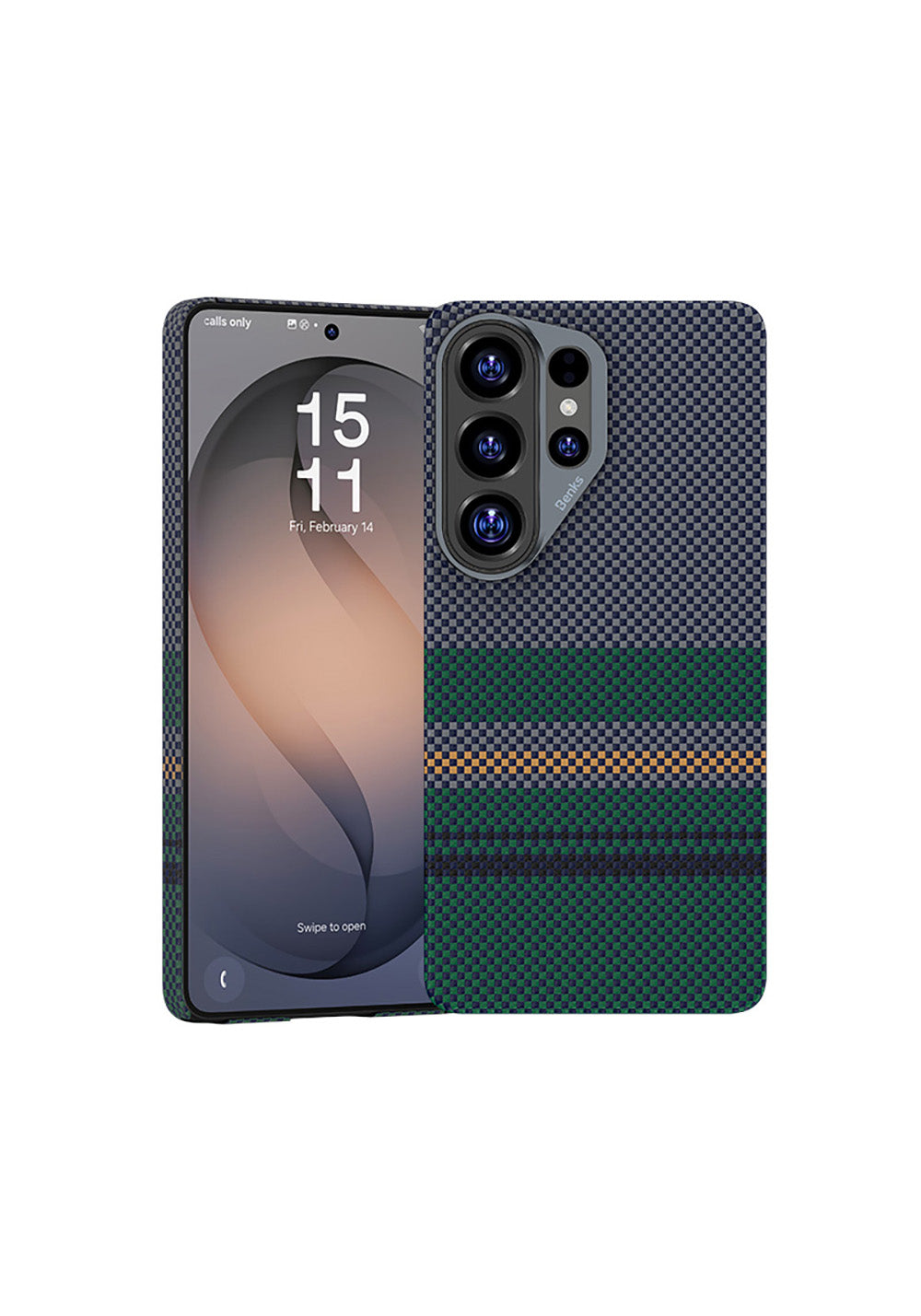 Galaxy S26 Ultra Kılıf Manyetik Şarj Uyumlu Karbon Fiber Tasarımlı Benks Aurora ArmorAir Kevlar Kapak