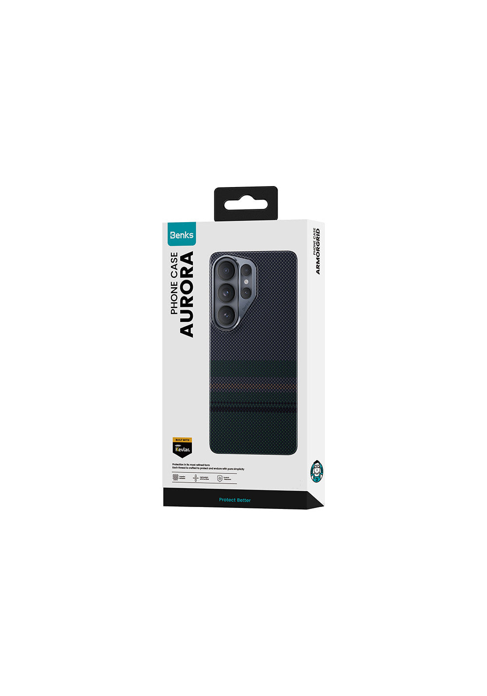 Galaxy S26 Ultra Kılıf Manyetik Şarj Uyumlu Karbon Fiber Tasarımlı Benks Aurora ArmorAir Kevlar Kapak