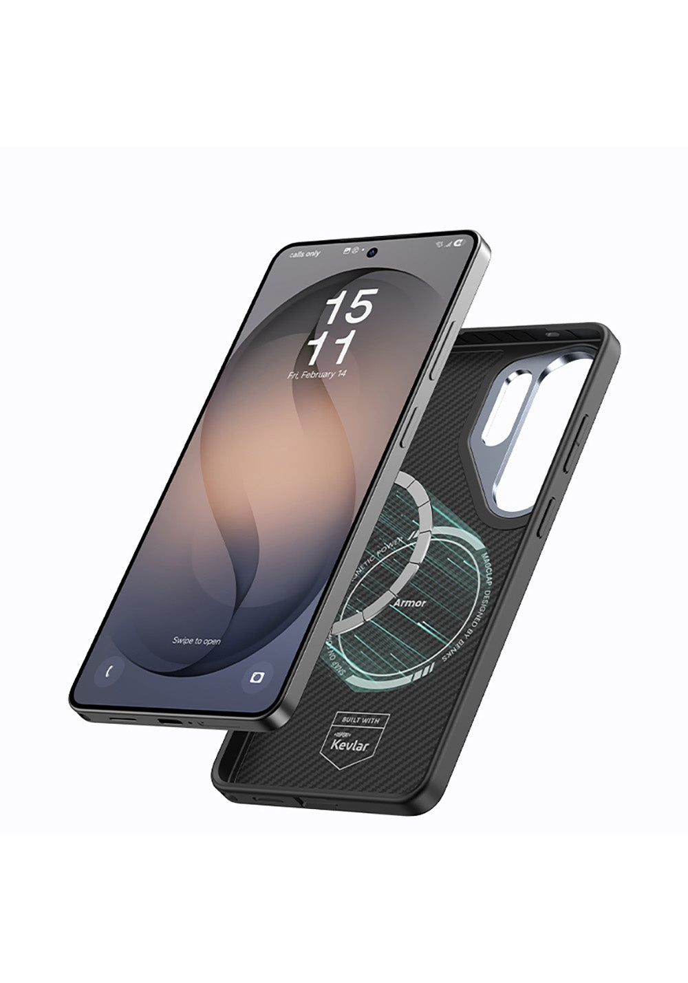 Galaxy S26 Ultra Kılıf Karbon Fiber Manyetik Şarj Uyumlu Benks Hybrid ArmorPro 600D Kevlar Kapak