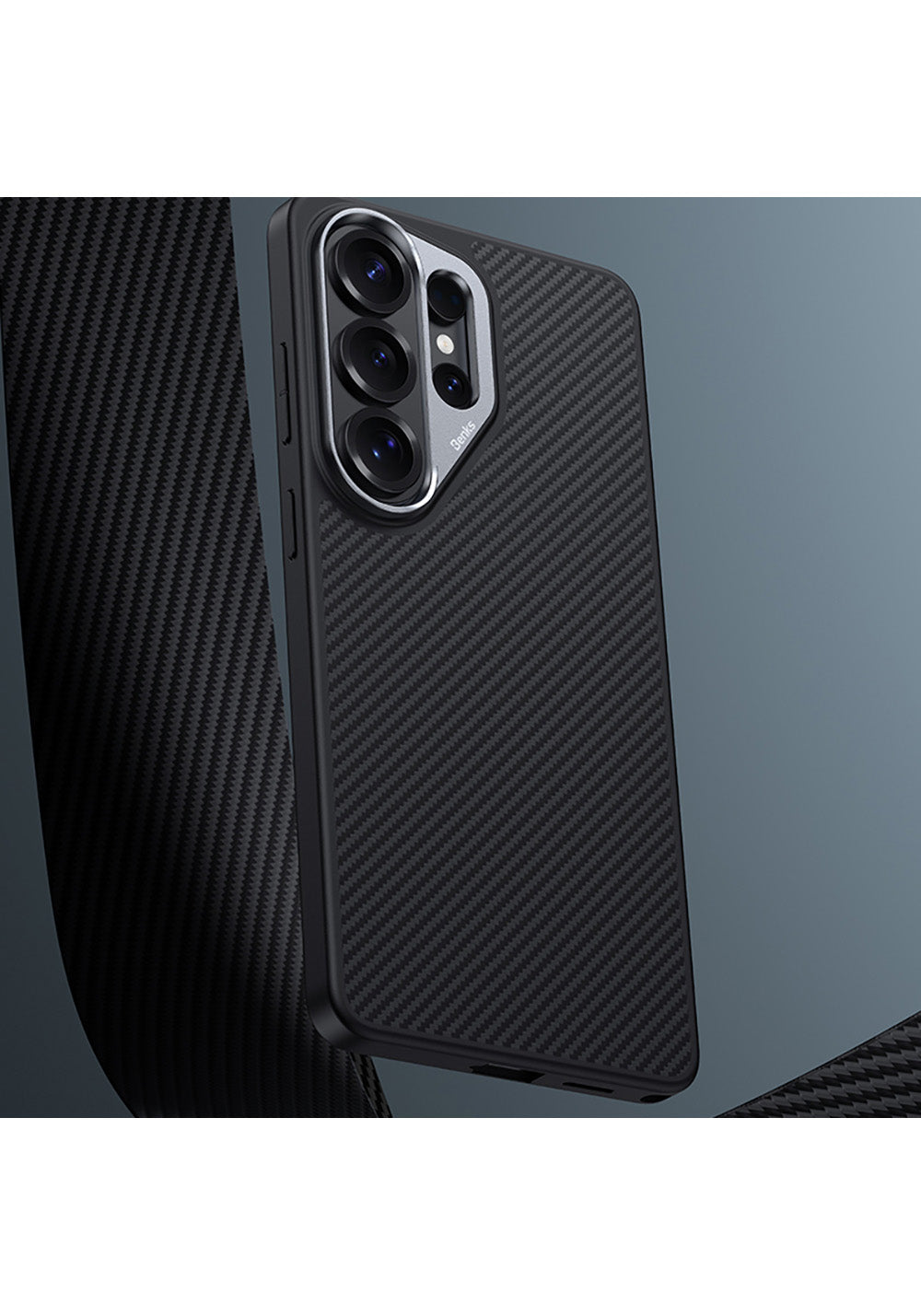 Galaxy S26 Ultra Kılıf Karbon Fiber Manyetik Şarj Uyumlu Benks Hybrid ArmorPro 600D Kevlar Kapak