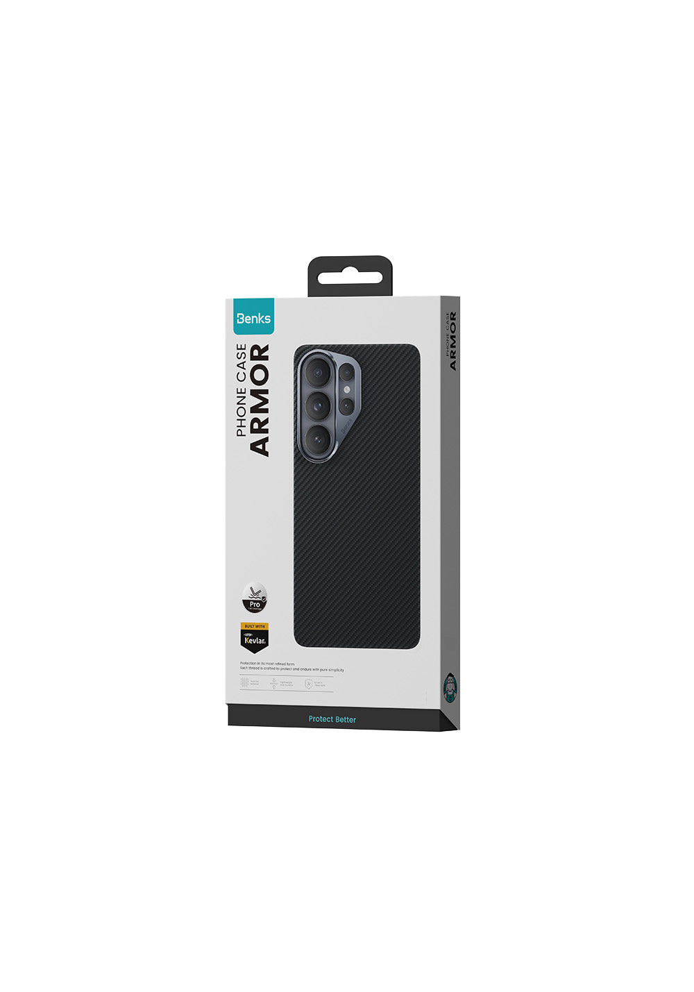Galaxy S26 Ultra Kılıf Karbon Fiber Manyetik Şarj Uyumlu Benks Hybrid ArmorPro 600D Kevlar Kapak