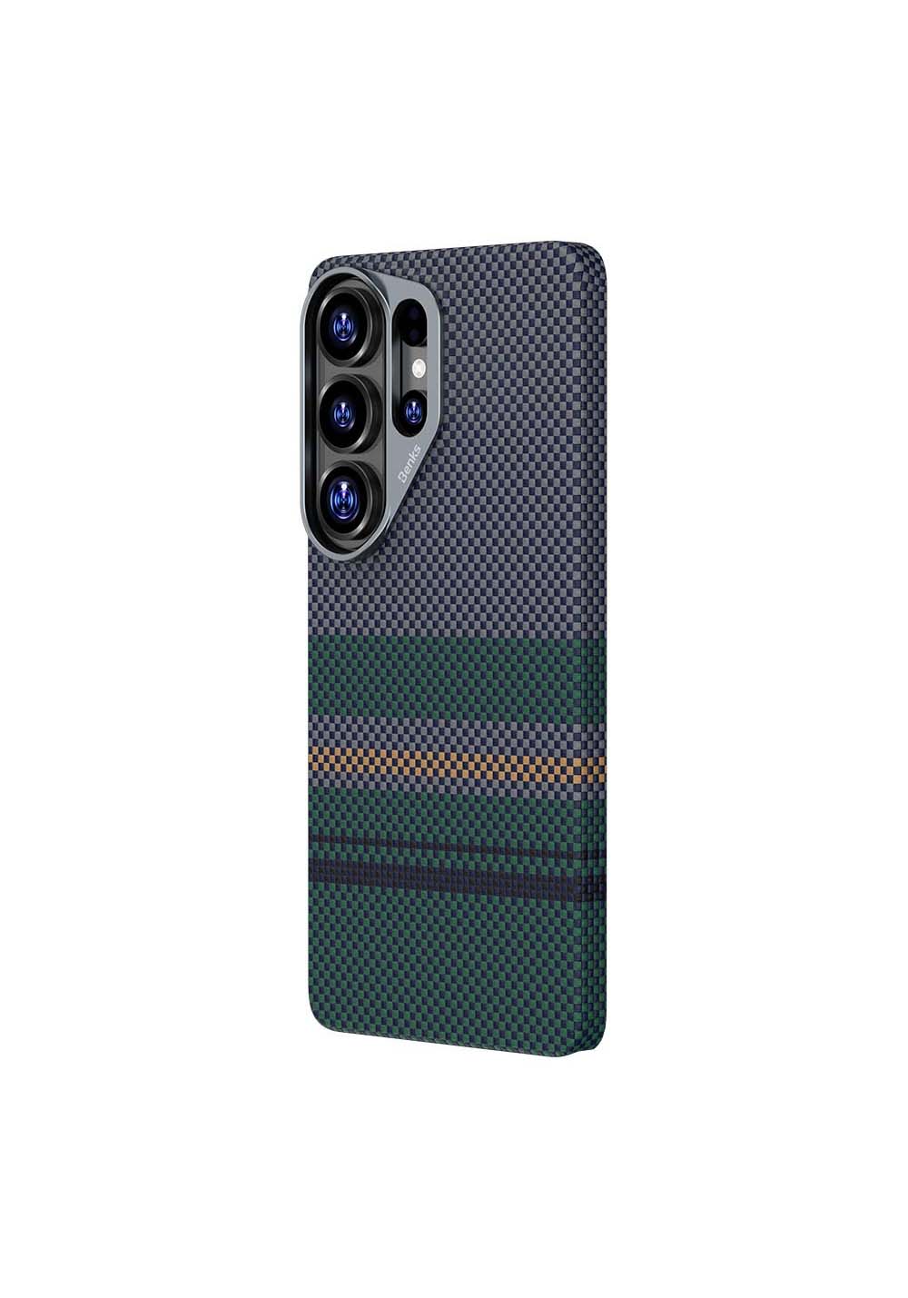 Galaxy S26 Ultra Kılıf Manyetik Şarj Uyumlu Karbon Fiber Tasarımlı Benks Aurora ArmorPro Kevlar Kapak
