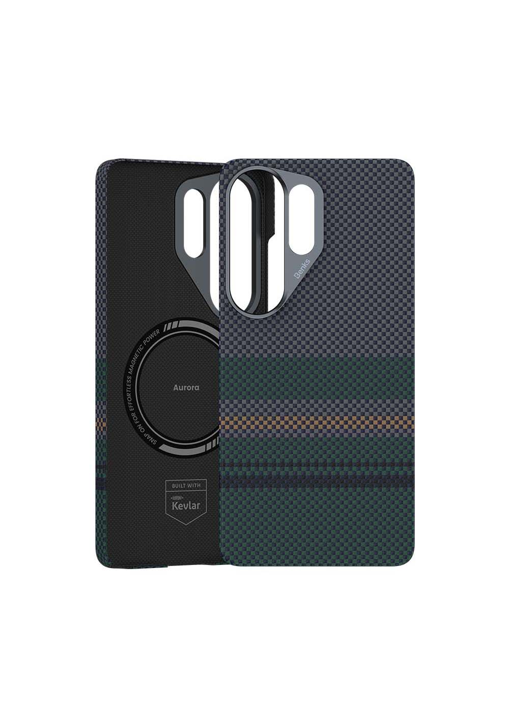 Galaxy S26 Ultra Kılıf Manyetik Şarj Uyumlu Karbon Fiber Tasarımlı Benks Aurora ArmorPro Kevlar Kapak