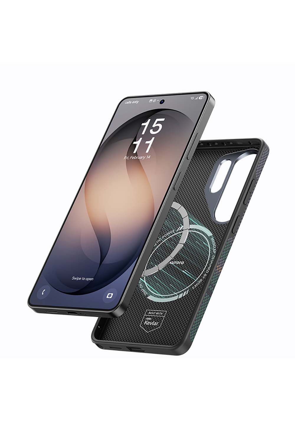 Galaxy S26 Ultra Kılıf Manyetik Şarj Uyumlu Karbon Fiber Tasarımlı Benks Aurora ArmorPro Kevlar Kapak