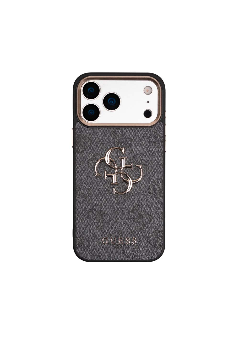 Apple iPhone 17 Pro Guess Orijinal Lisanslı Büyük 4G ve Yazı Logolu Kılıf + Ekran Koruyucu + Lens Koruyucu 3in1 Aksesuar Seti