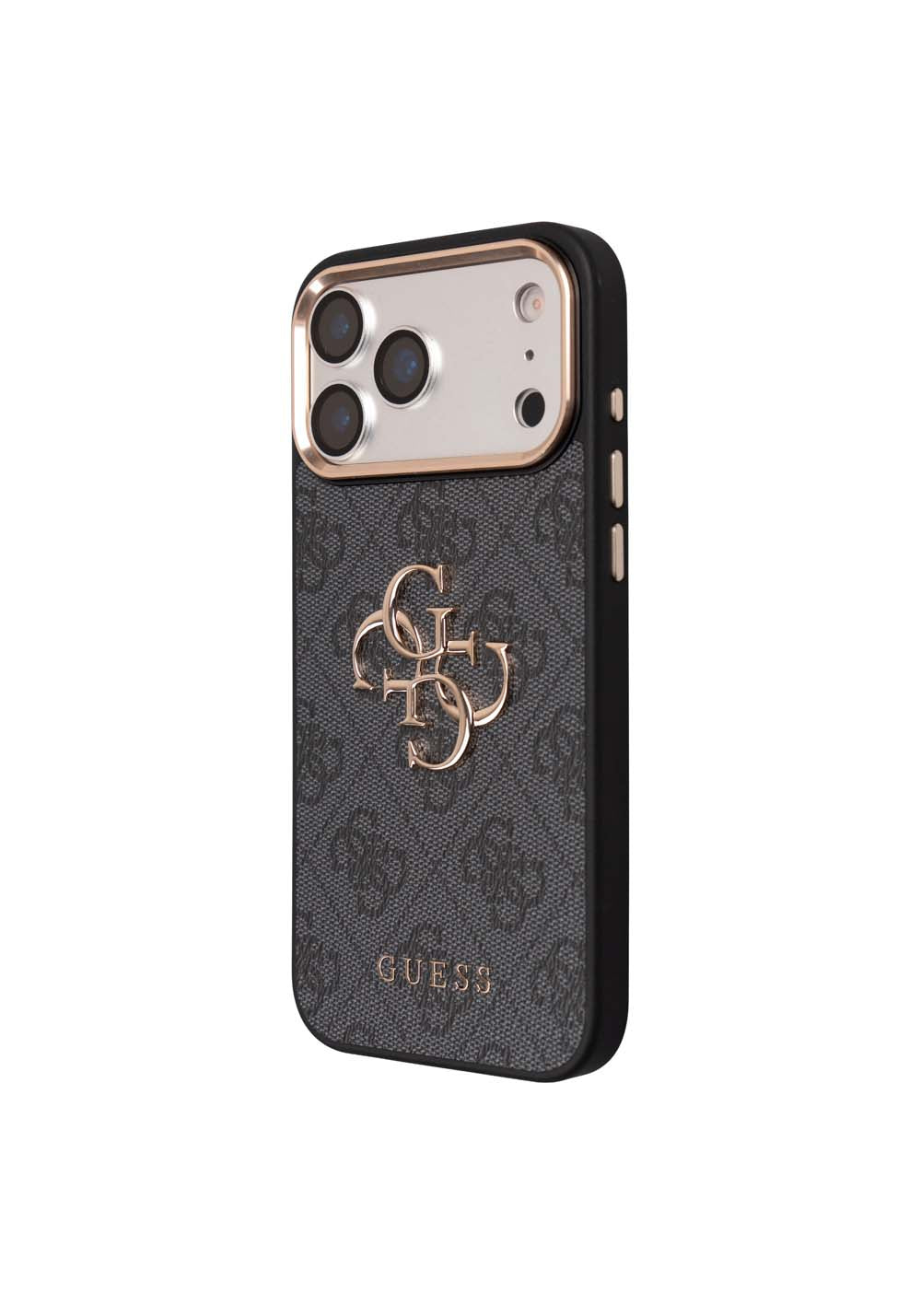 Apple iPhone 17 Pro Guess Orijinal Lisanslı Büyük 4G ve Yazı Logolu Kılıf + Ekran Koruyucu + Lens Koruyucu 3in1 Aksesuar Seti