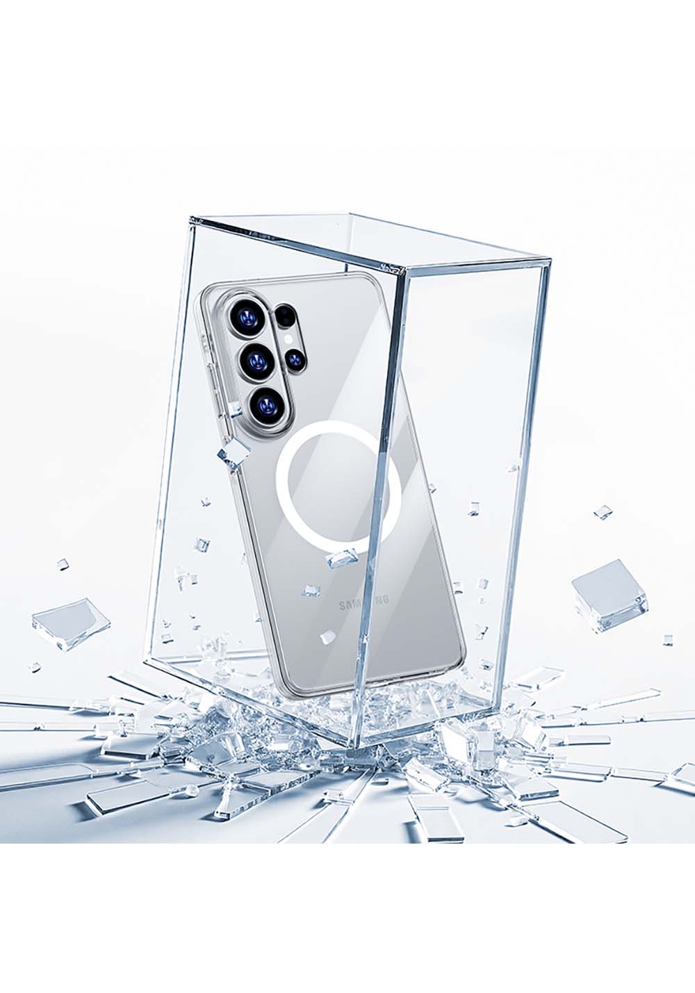 Galaxy S26 Ultra Kılıf Manyetik Şarj Uyumlu Benks Magnetik Crystal Serisi Şeffaf Kapak