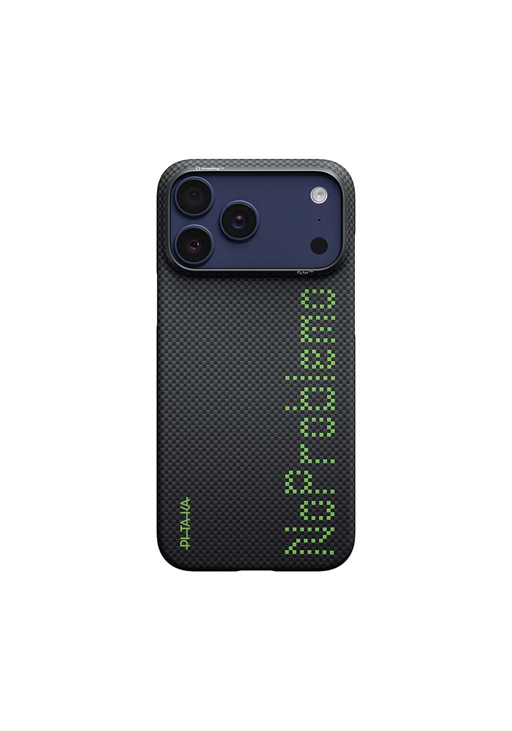 Apple iPhone 17 Pro Kılıf Manyetik Şarj Uyumlu Lumintex Teknolojili Fosforlu Aramid Karbon Fiber Pitaka Tactile Woven Aries Serisi Kapak
