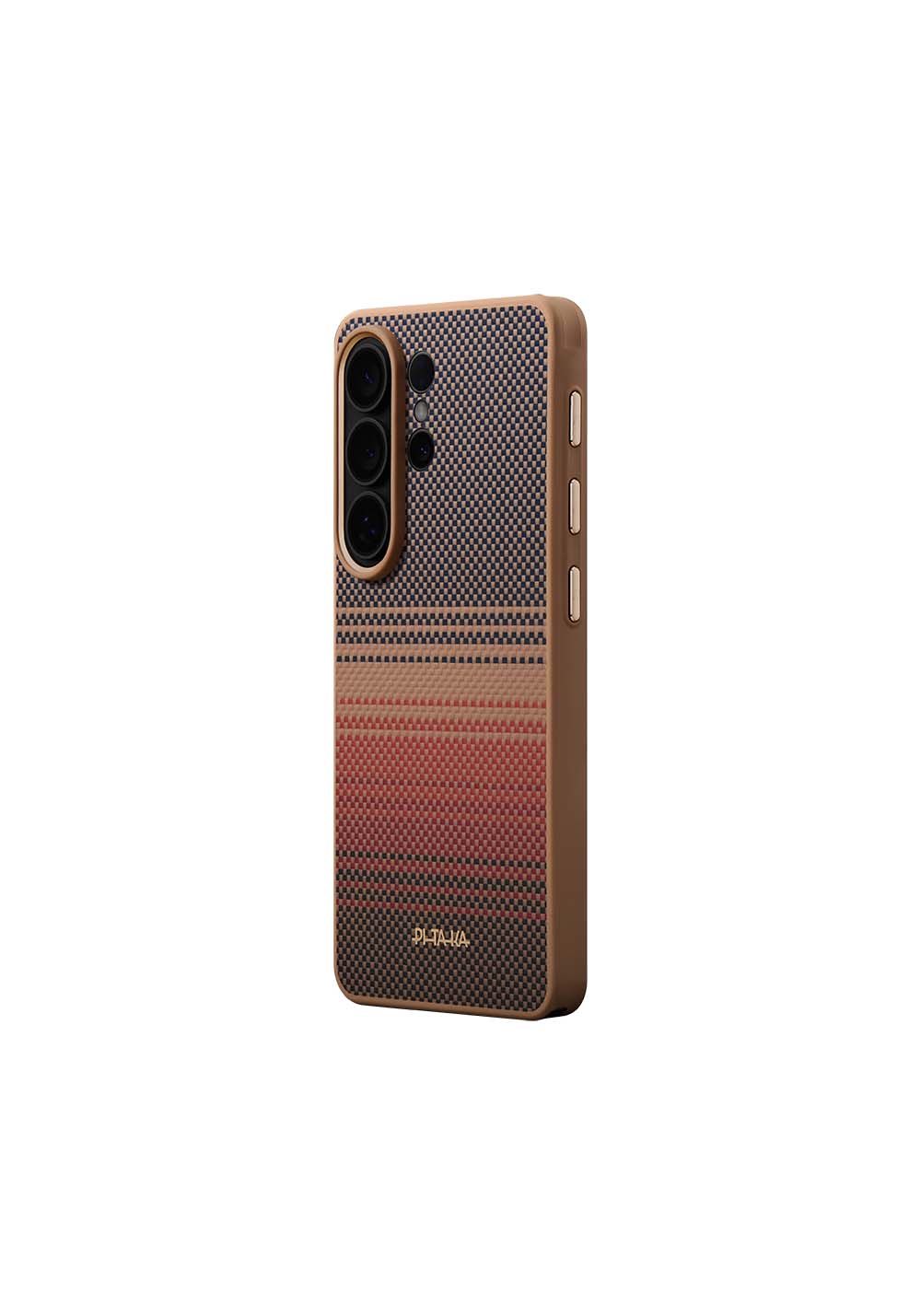 Galaxy S26 Ultra Kılıf Manyetik Şarj Uyumlu Pitaka Tactile Woven Sunset-Moonrise Aramid Cairn Serisi Karbon Kapak