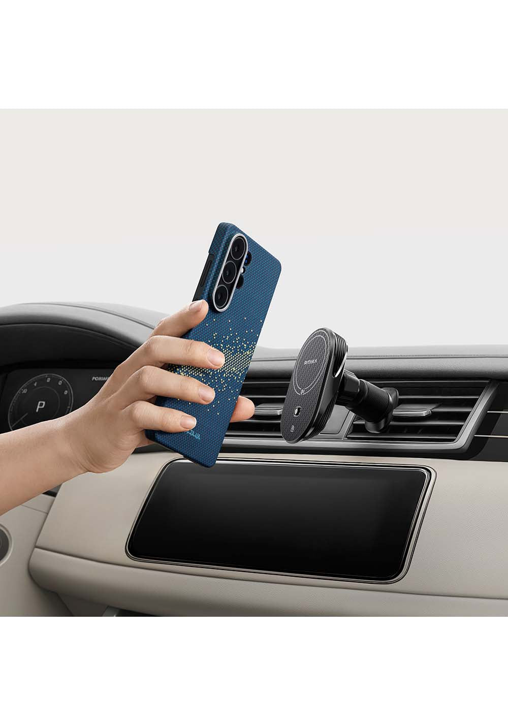 Galaxy S26 Ultra Kılıf Manyetik Şarj Uyumlu Aramid Karbon Fiber Pitaka Tactile Woven Starpeak Edge Serisi Milky Way Galaxy Kapak