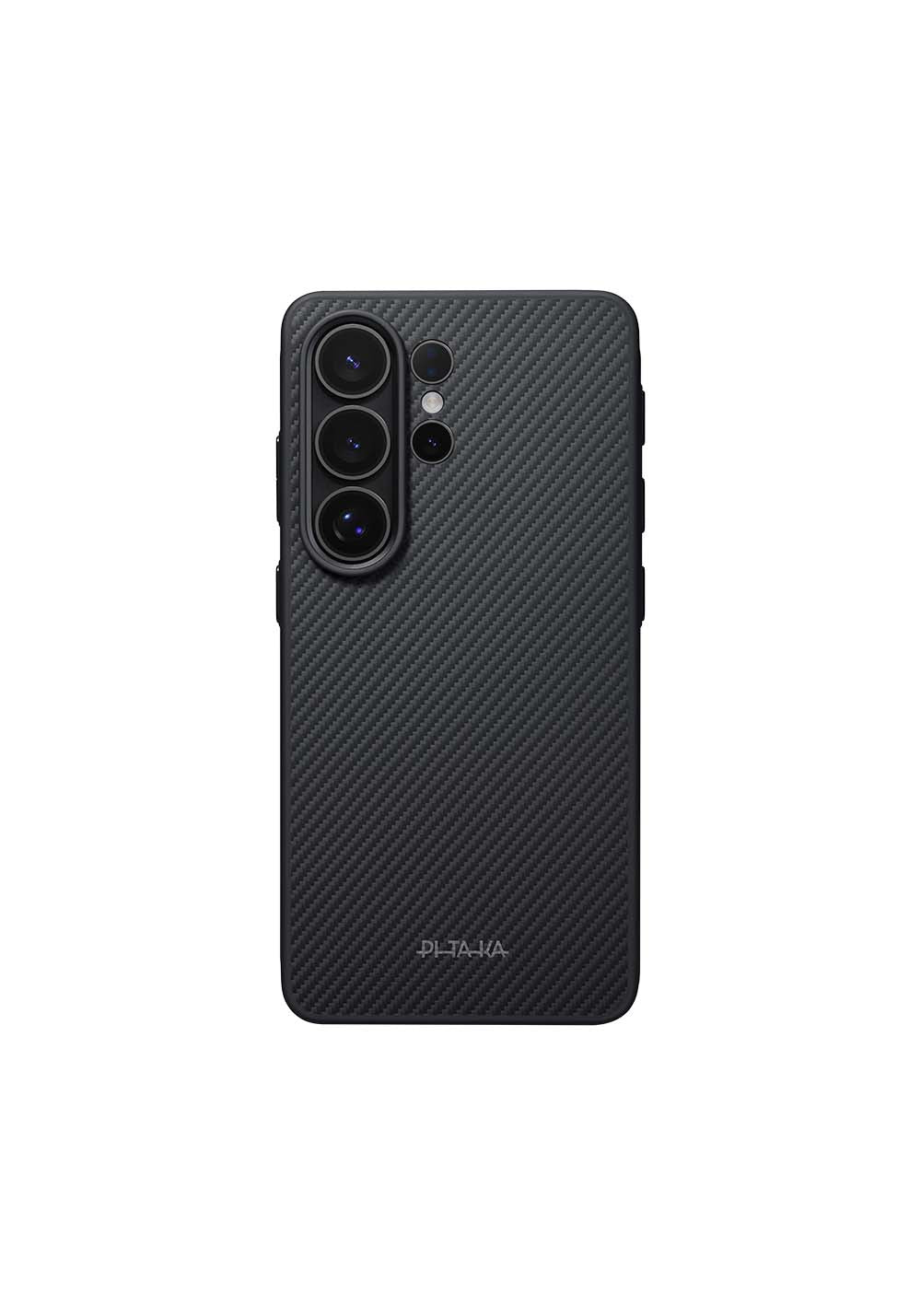 Galaxy S26 Ultra Kılıf Manyetik Şarj Uyumlu 600D Aramid Karbon Fiber Pitaka Cairn Serisi Black-Grey Twill Kapak