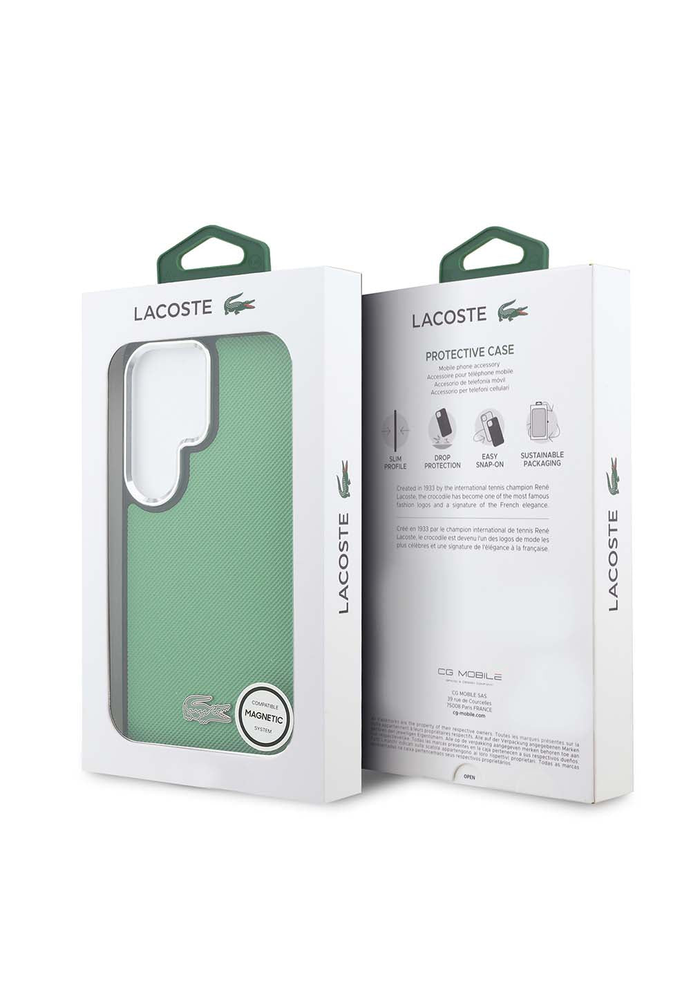 Galaxy S26 Ultra Kılıf Lacoste Orijinal Lisanslı PU Pike Desenli Arka Yüzey İkonik Timsah Metal Logolu Kapak