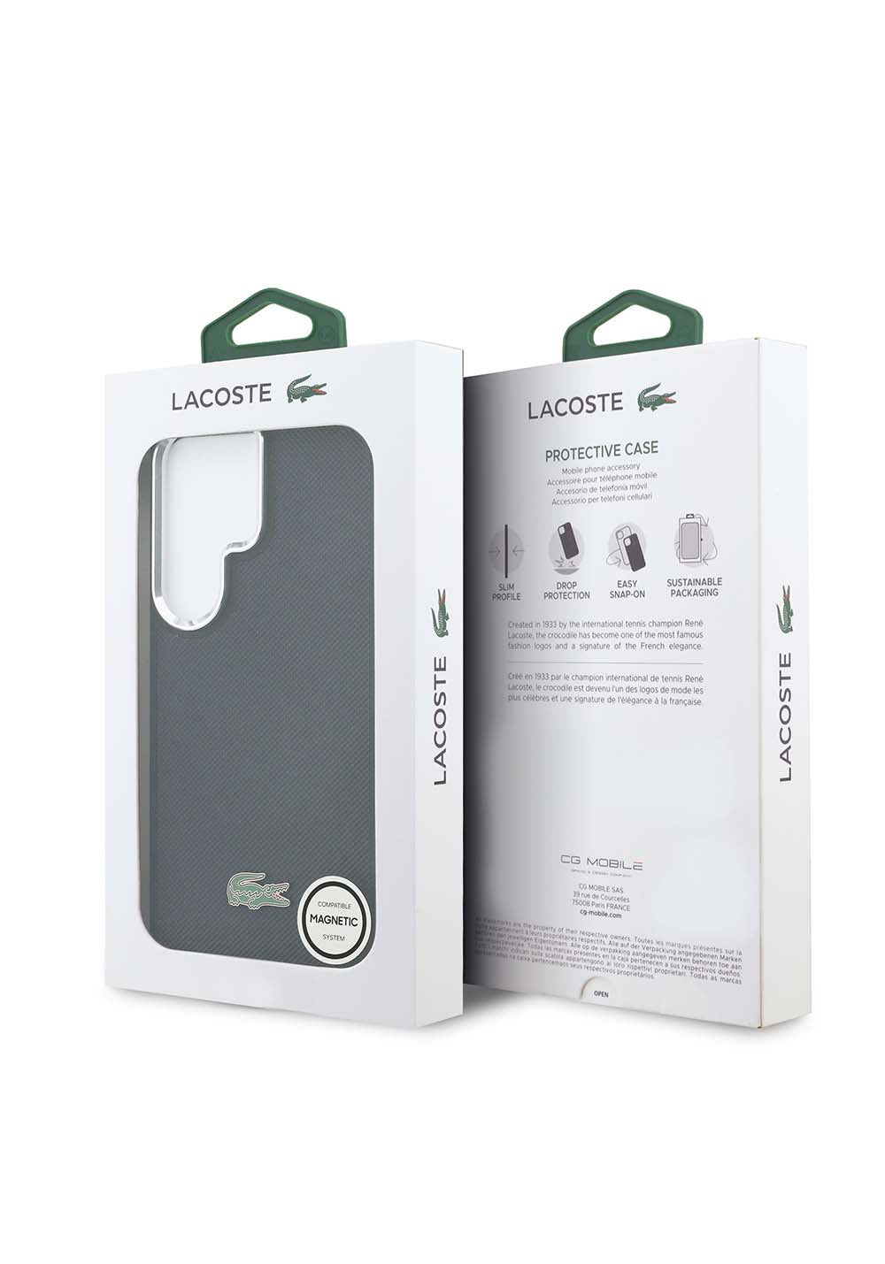 Galaxy S26 Ultra Kılıf Lacoste Orijinal Lisanslı PU Pike Desenli Arka Yüzey İkonik Timsah Metal Logolu Kapak