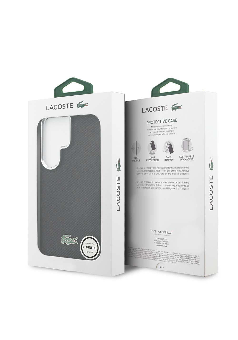 Galaxy S26 Ultra Kılıf Lacoste Orijinal Lisanslı PU Pike Desenli Arka Yüzey İkonik Timsah Metal Logolu Kapak