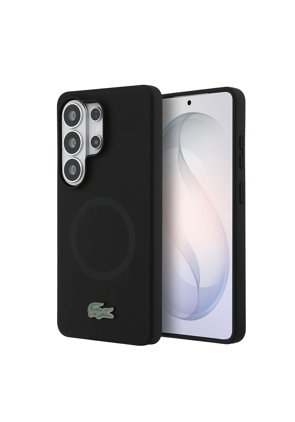 Galaxy S26 Ultra Kılıf Lacoste Orijinal Lisanslı Manyetik Şarj Uyumlu İkonik Logolu Metal Kamera Çerçeveli Silikon Kapak