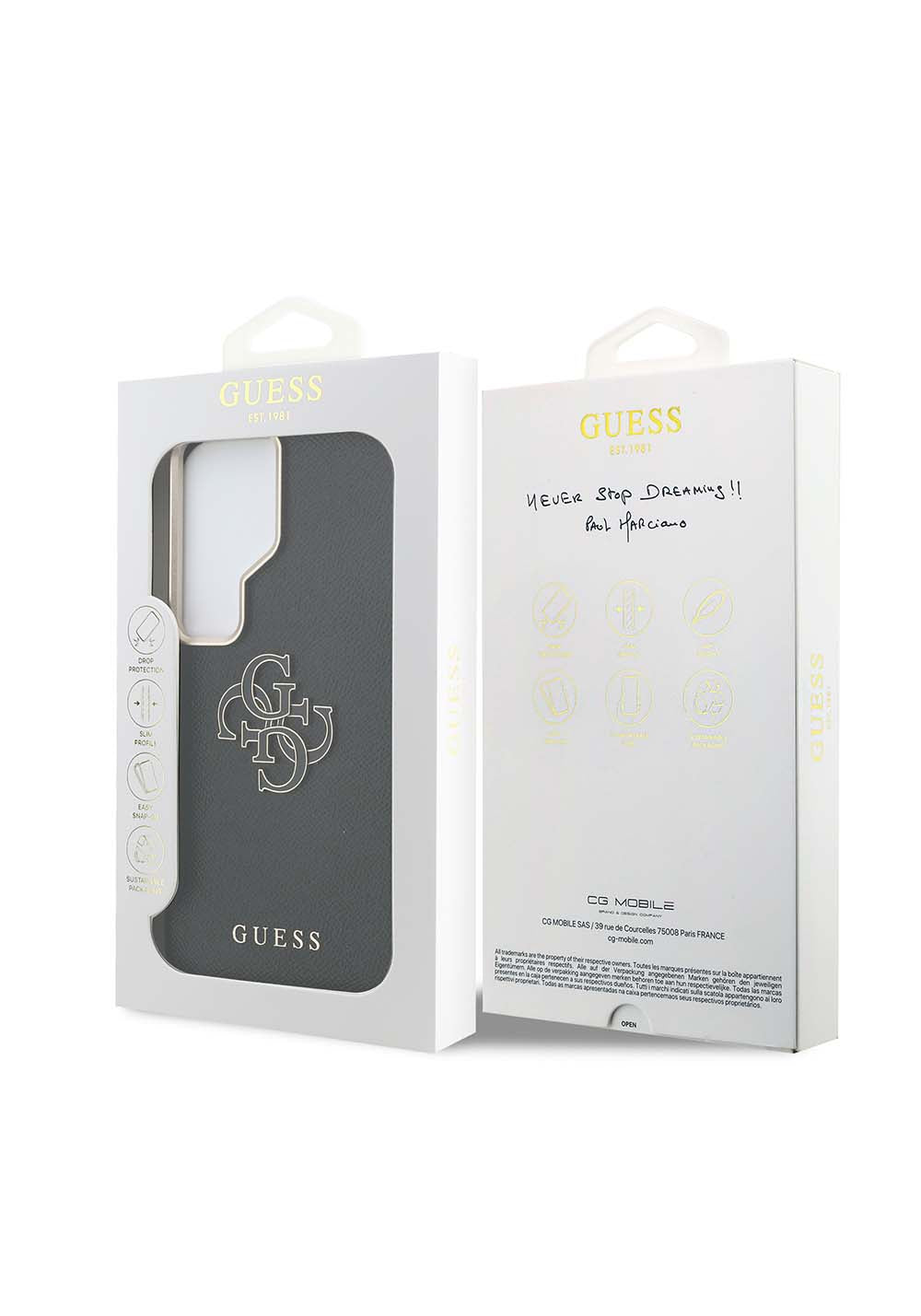 Galaxy S26 Ultra Kılıf Guess Orijinal Lisanslı Grained Yazı ve 4G Büyük Metal Logolu Kapak