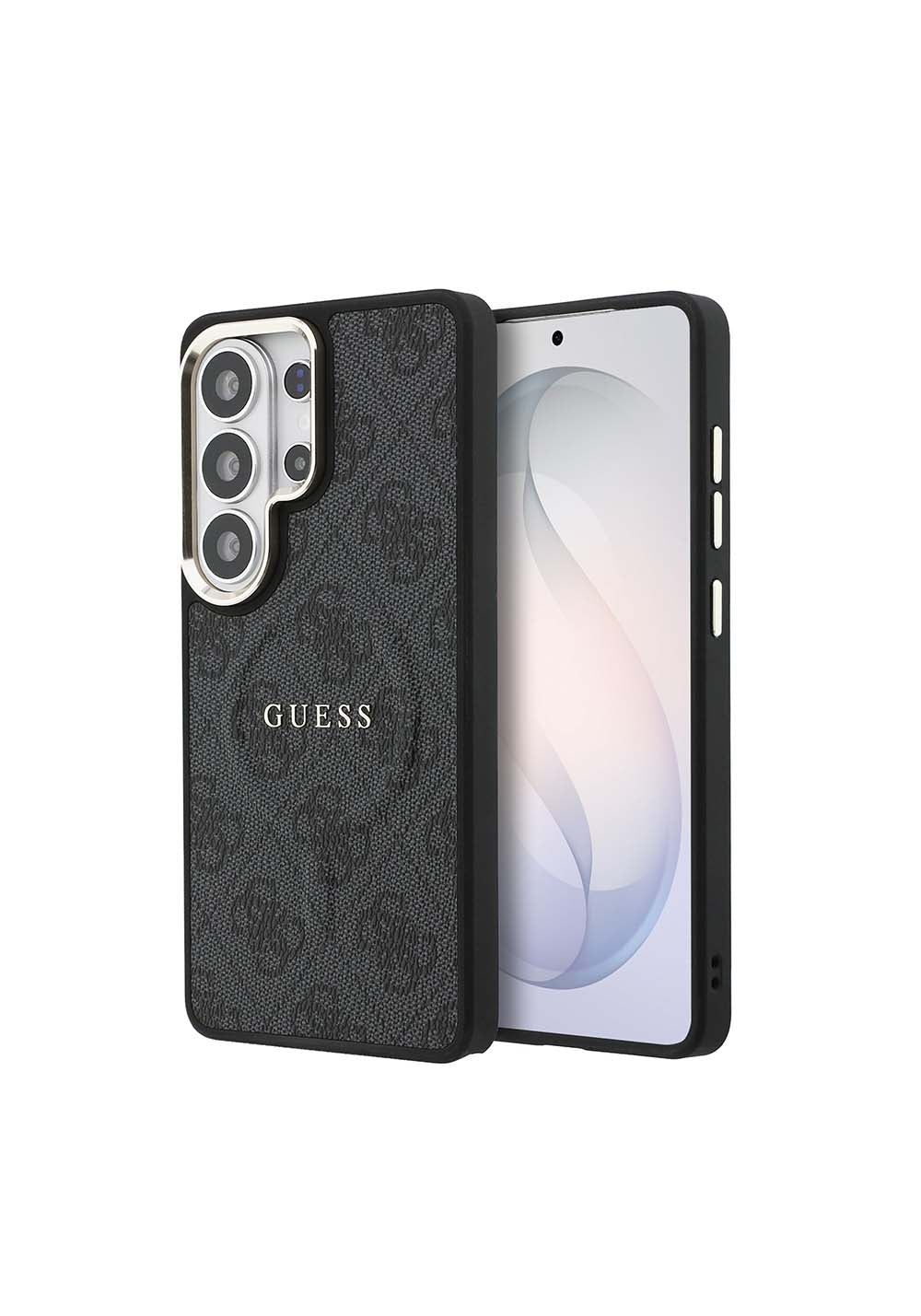 Galaxy S26 Ultra Kılıf Guess Orijinal Lisanslı Manyetik Şarj Uyumlu Metal Kamera Çerçeveli PU Deri 4G Desenli Yazı Logolu Kapak