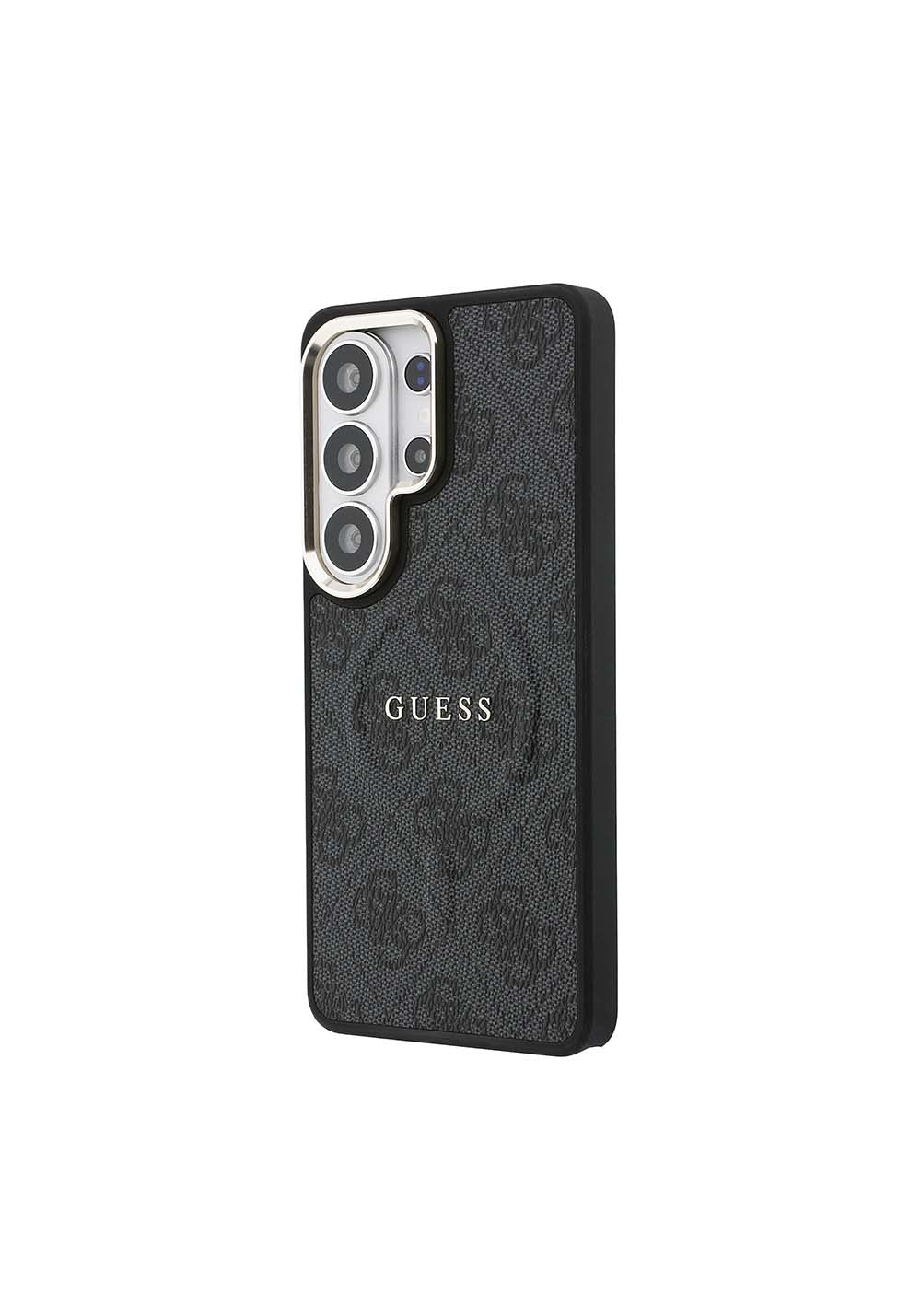 Galaxy S26 Ultra Kılıf Guess Orijinal Lisanslı Manyetik Şarj Uyumlu Metal Kamera Çerçeveli PU Deri 4G Desenli Yazı Logolu Kapak