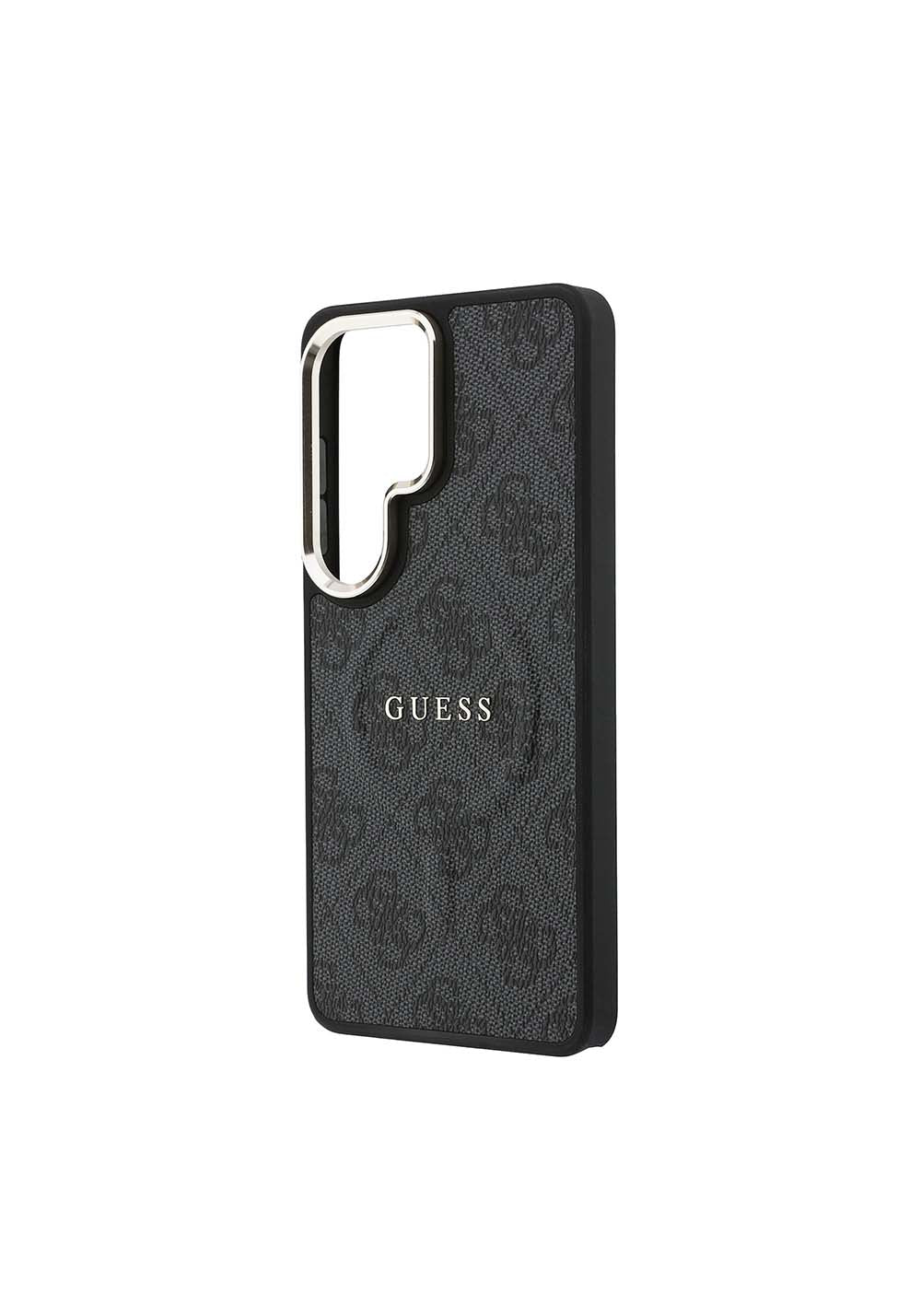 Galaxy S26 Ultra Kılıf Guess Orijinal Lisanslı Manyetik Şarj Uyumlu Metal Kamera Çerçeveli PU Deri 4G Desenli Yazı Logolu Kapak