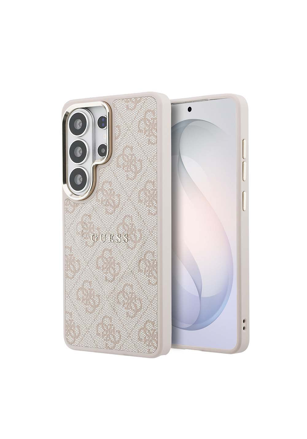 Galaxy S26 Ultra Kılıf Guess Orijinal Lisanslı Manyetik Şarj Uyumlu Metal Kamera Çerçeveli PU Deri 4G Desenli Yazı Logolu Kapak