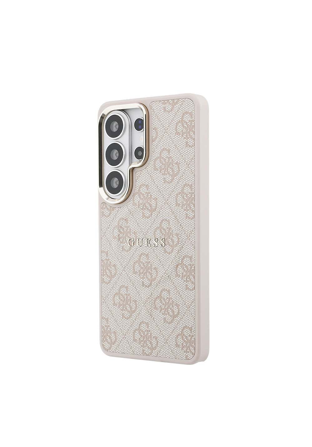 Galaxy S26 Ultra Kılıf Guess Orijinal Lisanslı Manyetik Şarj Uyumlu Metal Kamera Çerçeveli PU Deri 4G Desenli Yazı Logolu Kapak