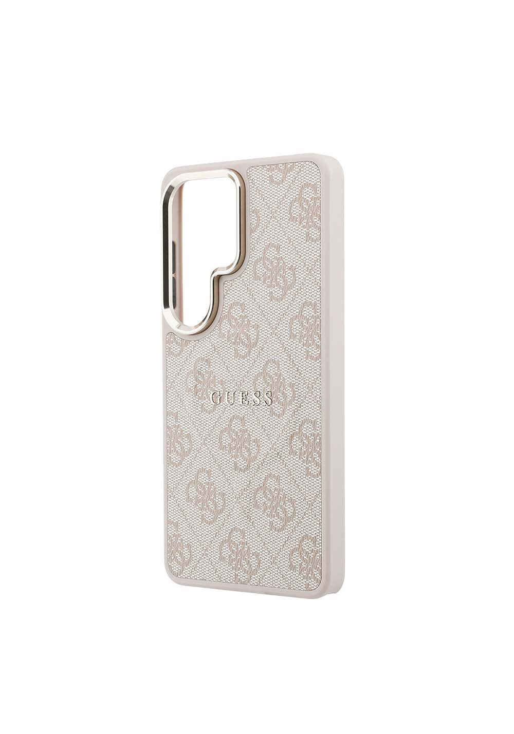 Galaxy S26 Ultra Kılıf Guess Orijinal Lisanslı Manyetik Şarj Uyumlu Metal Kamera Çerçeveli PU Deri 4G Desenli Yazı Logolu Kapak
