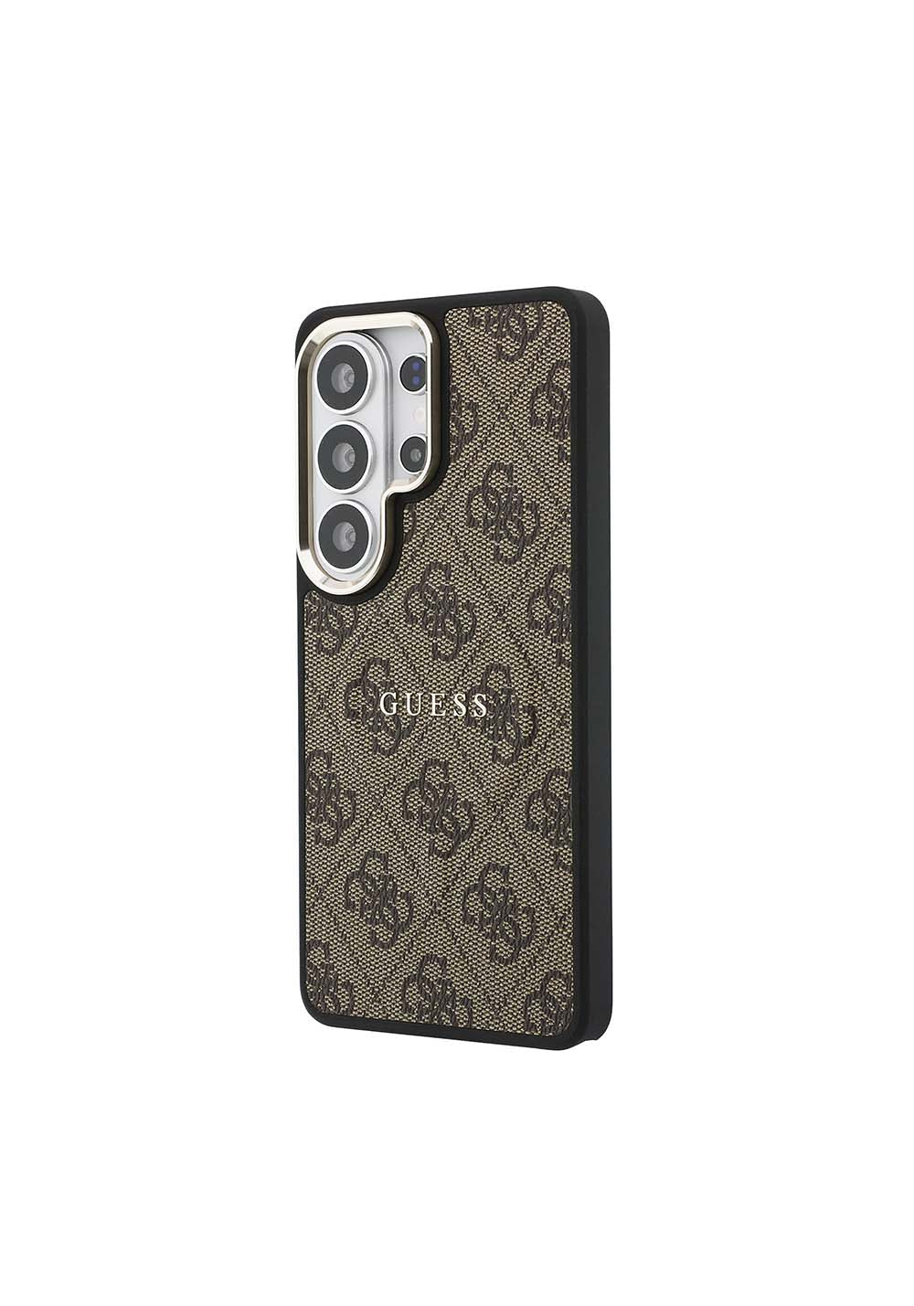 Galaxy S26 Ultra Kılıf Guess Orijinal Lisanslı Manyetik Şarj Uyumlu Metal Kamera Çerçeveli PU Deri 4G Desenli Yazı Logolu Kapak