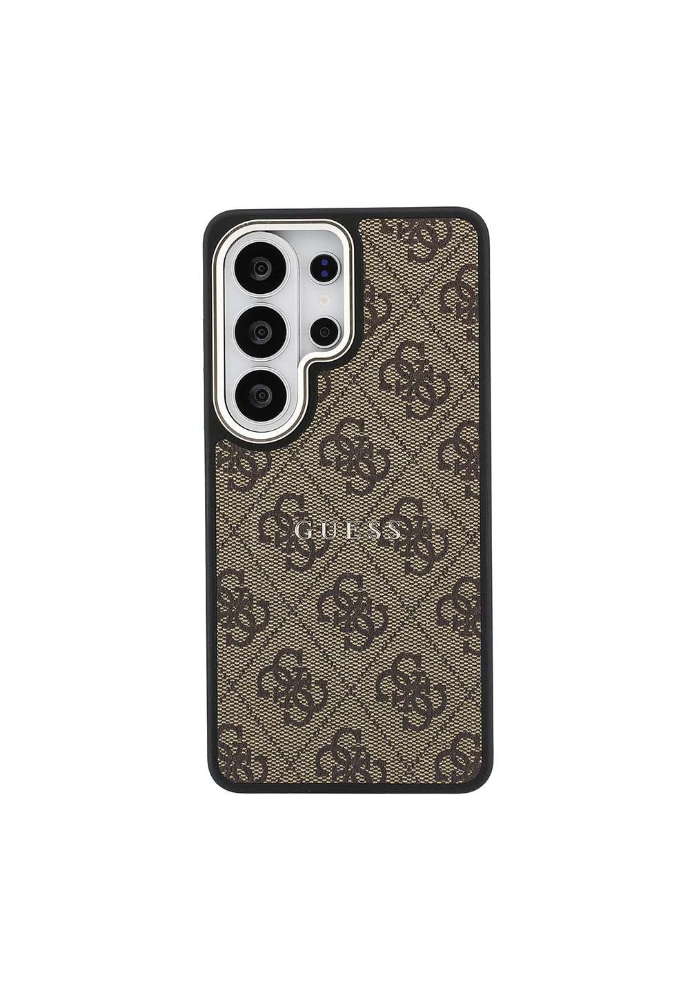 Galaxy S26 Ultra Kılıf Guess Orijinal Lisanslı Manyetik Şarj Uyumlu Metal Kamera Çerçeveli PU Deri 4G Desenli Yazı Logolu Kapak
