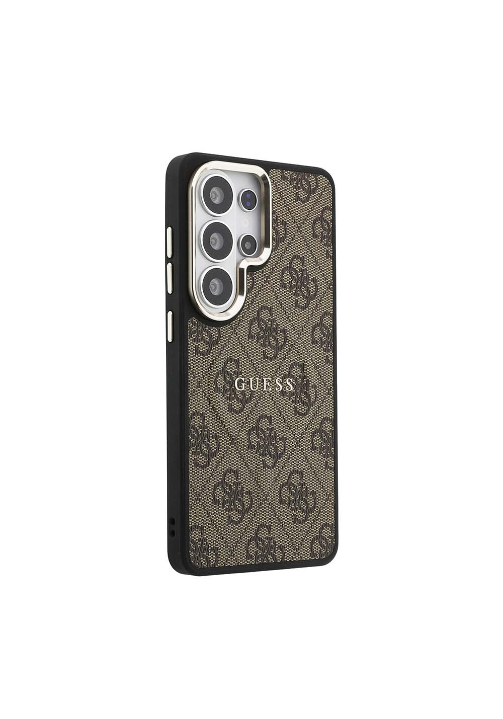 Galaxy S26 Ultra Kılıf Guess Orijinal Lisanslı Manyetik Şarj Uyumlu Metal Kamera Çerçeveli PU Deri 4G Desenli Yazı Logolu Kapak