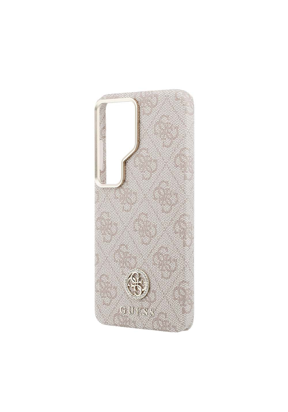 Galaxy S26 Ultra Kılıf Guess Orijinal Lisanslı Manyetik Şarj Uyumlu Gold Metal Kamera Çerçeveli Taşlı 4G Logolu Kapak