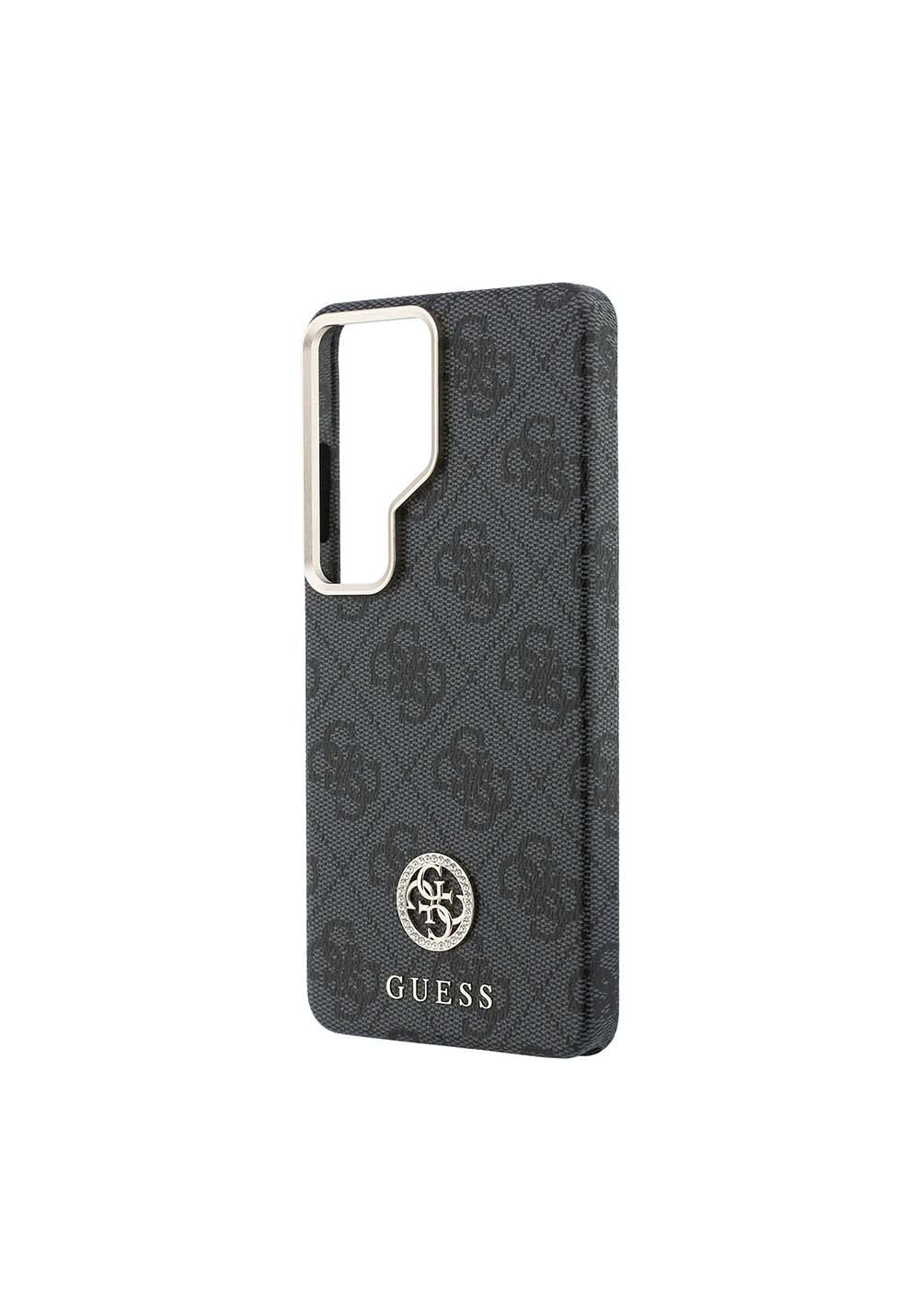 Galaxy S26 Ultra Kılıf Guess Orijinal Lisanslı Manyetik Şarj Uyumlu Gold Metal Kamera Çerçeveli Taşlı 4G Logolu Kapak